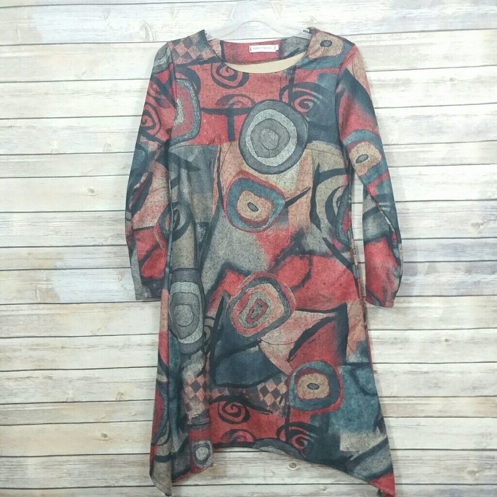 According to the Horizon Abstract Dress Sz S